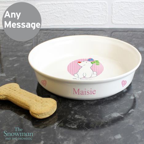 Personalised The Snowdog Pink Pet Bowl Extra Image 3